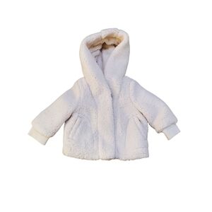 Cat & Jack Baby Hooded Sherpa Jacket Cream Cozy Winter Coat Toddler